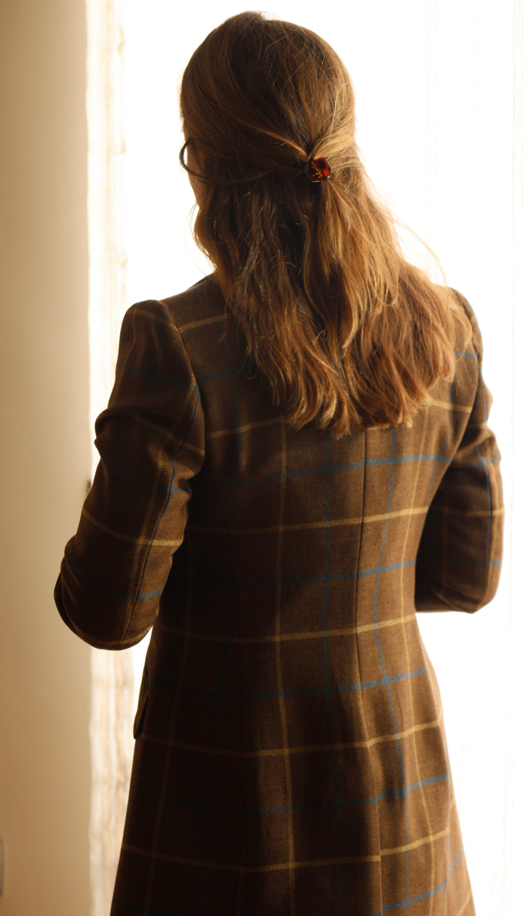 Florence coat in cashmere and wool, back view — VALRIC