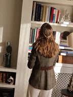 Gstaad Austrian jacket in cashmere and wool, back view indoors — VALRIC