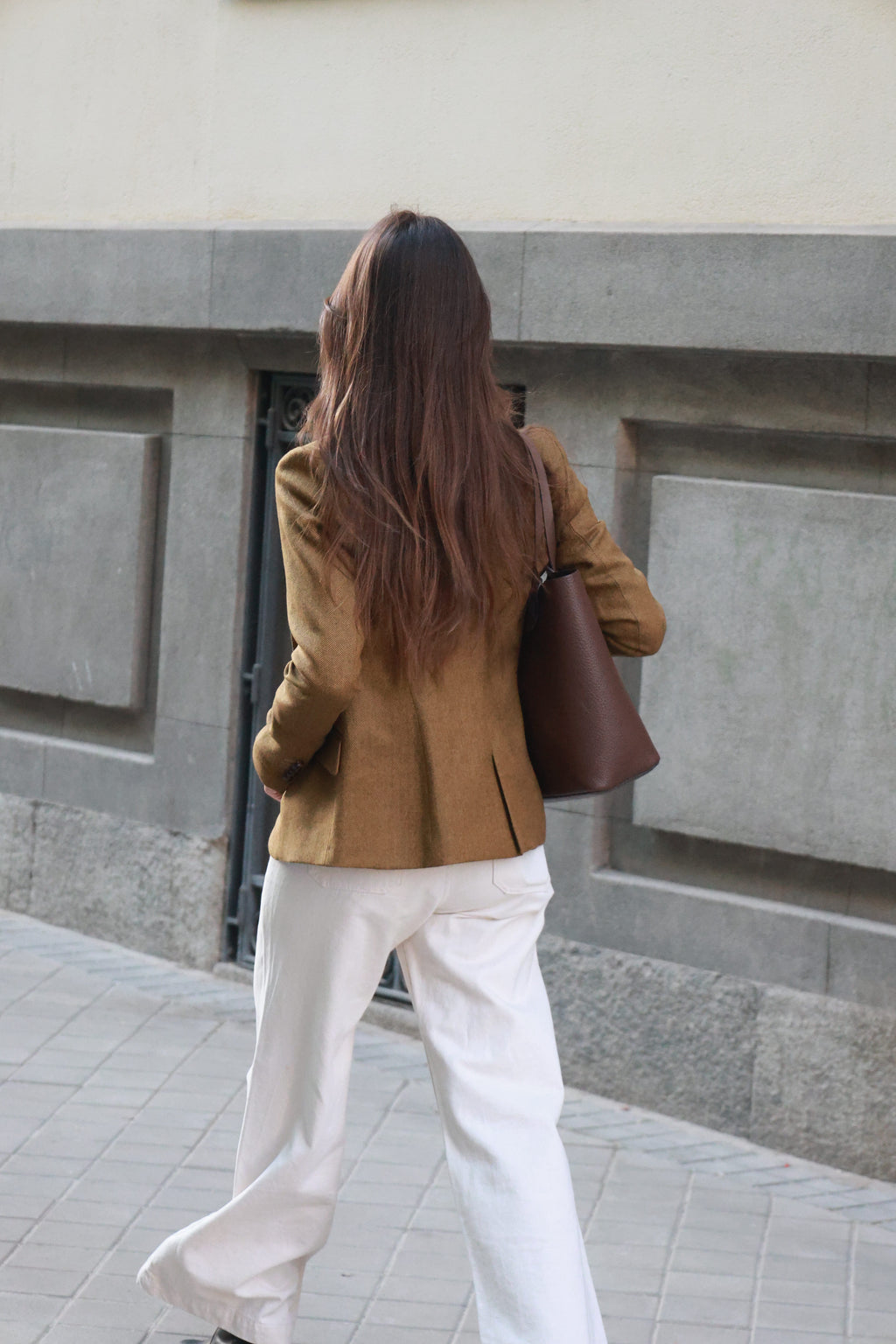 Milan jacket in cashmere and wool, back view — VALRIC