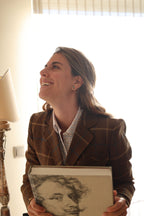 Florence coat in cashmere and wool, portrait indoors — VALRIC