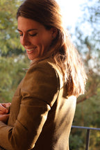 Milan jacket in cashmere and wool, worn outdoors — VALRIC