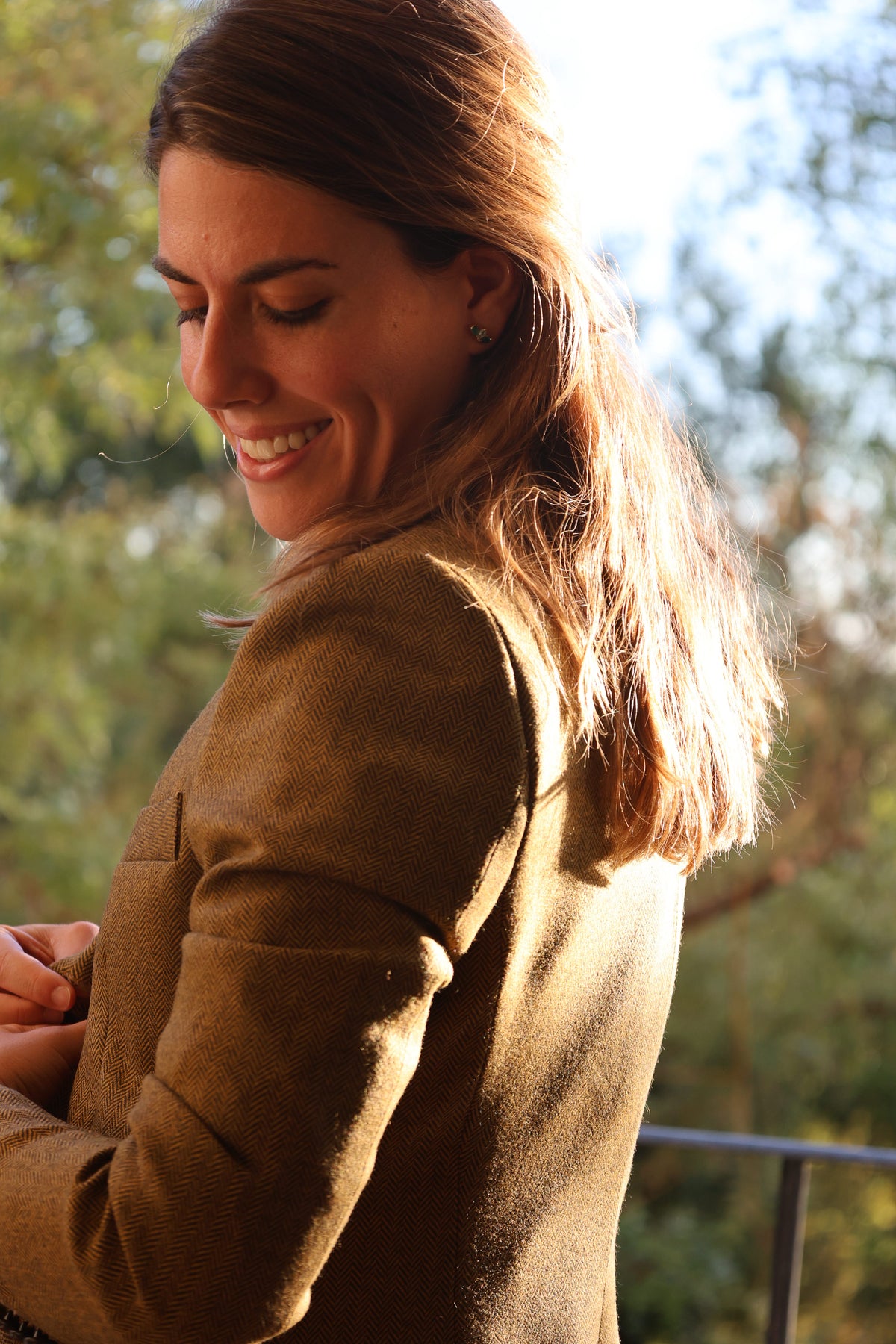 Milan jacket in cashmere and wool, worn outdoors — VALRIC