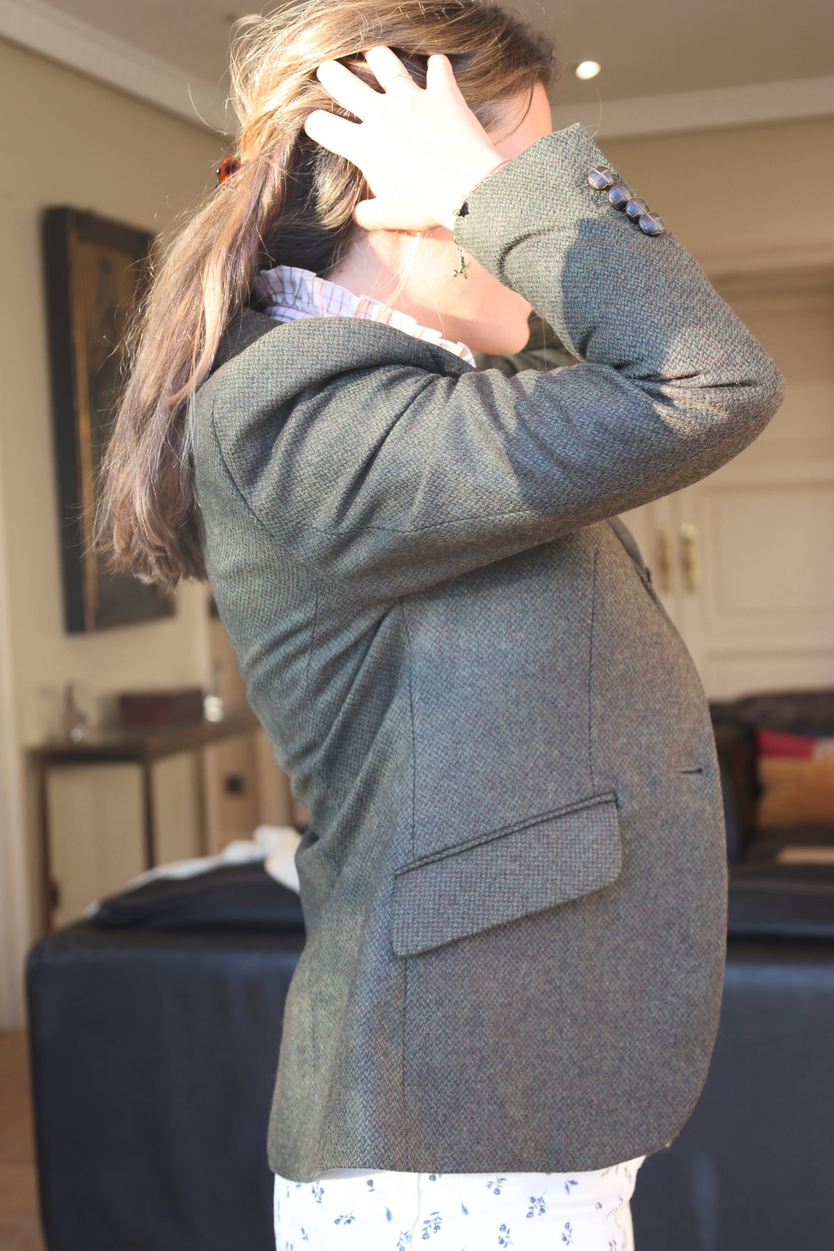 Chaqueta Cambridge de lana, vista lateral — VALRIC