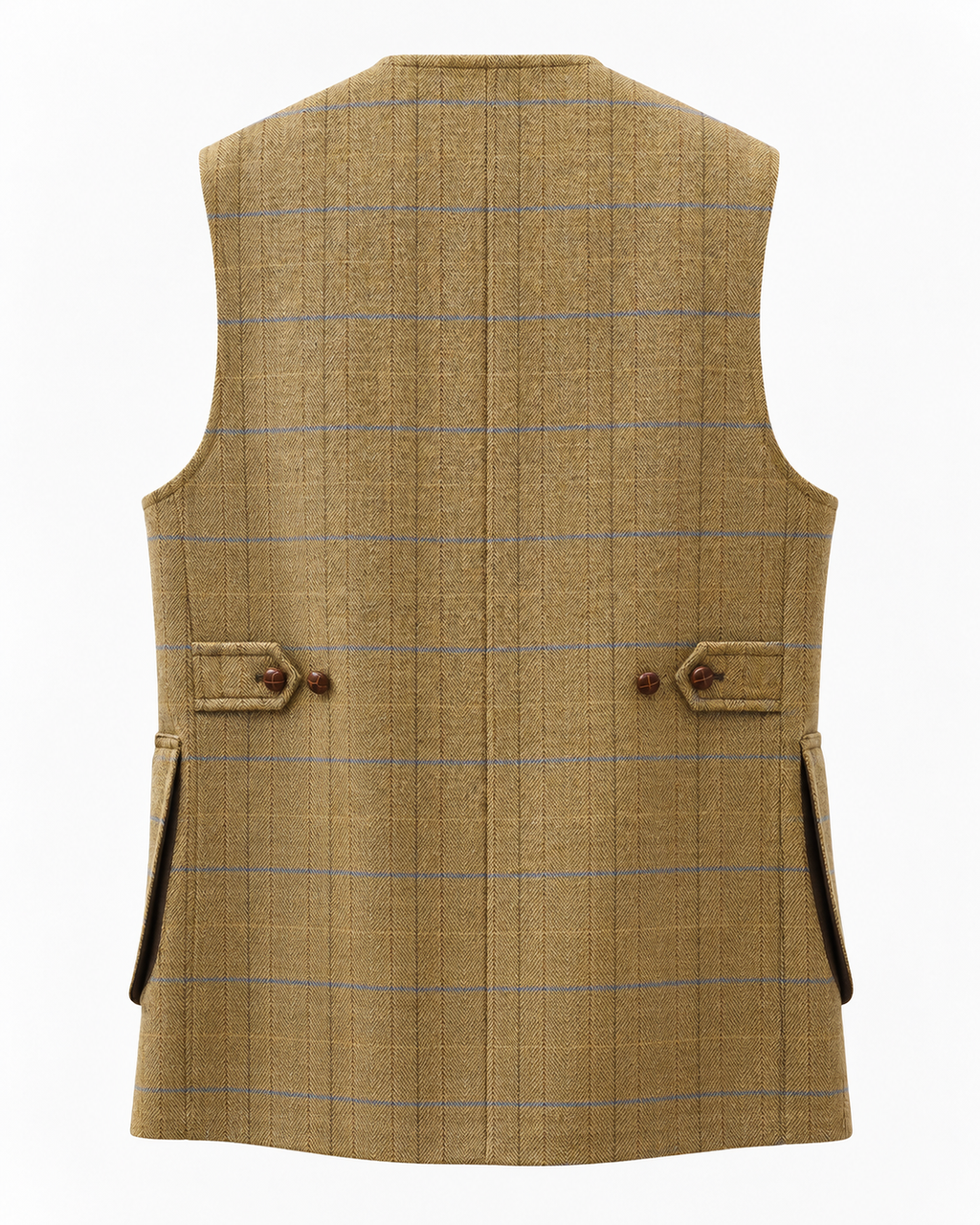 Tiradora de hombre en tweed camel, cachemir y lana, vista de espalda — VALRIC