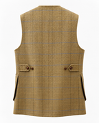 Tiradora de hombre en tweed camel, cachemir y lana, vista de espalda — VALRIC