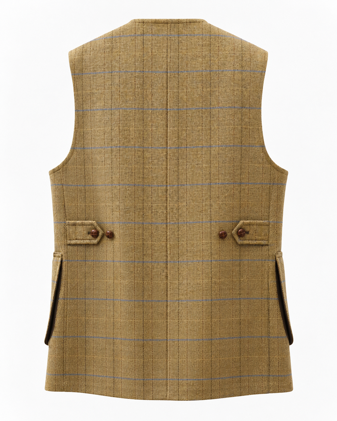 Tiradora de hombre en tweed camel, cachemir y lana, vista de espalda — VALRIC