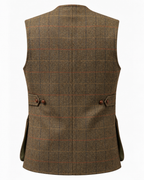 Tiradora de hombre Gstaad en tweed verde, cachemir y lana, vista de espalda — VALRIC