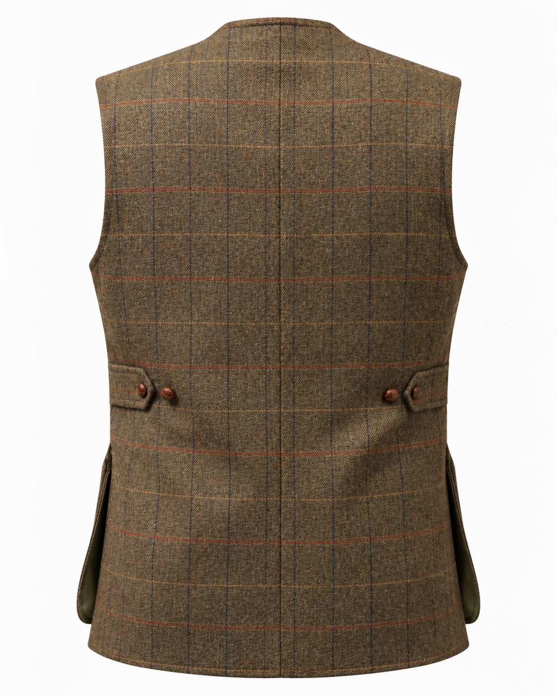 Tiradora de hombre Gstaad en tweed verde, cachemir y lana, vista de espalda — VALRIC