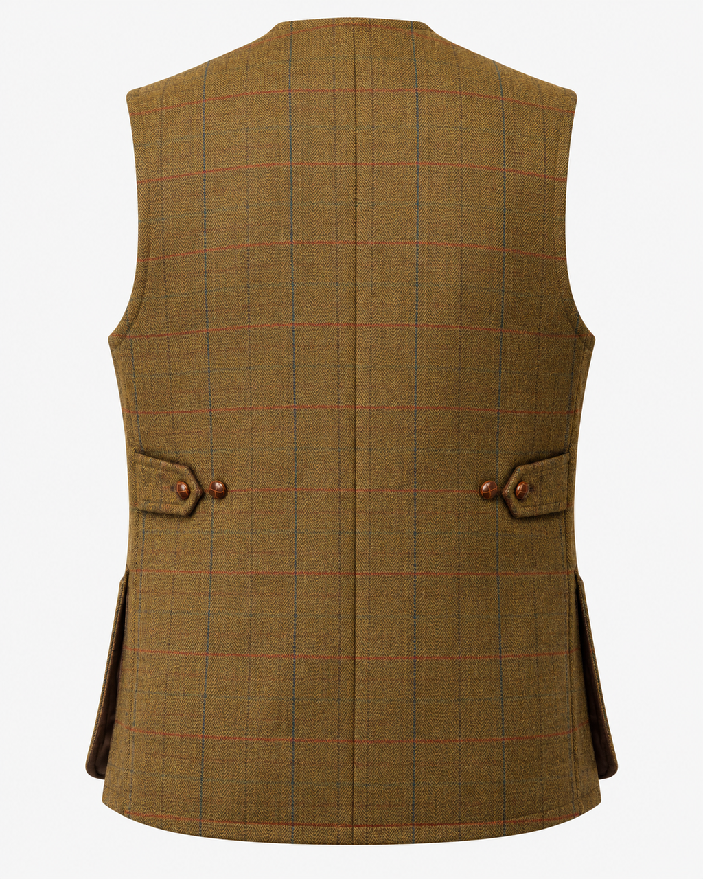 Tiradora de hombre Chelsea en tweed marrón, cachemir y lana, vista de espalda — VALRIC