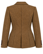 Milan jacket in mustard cashmere and wool herringbone, back view — VALRIC