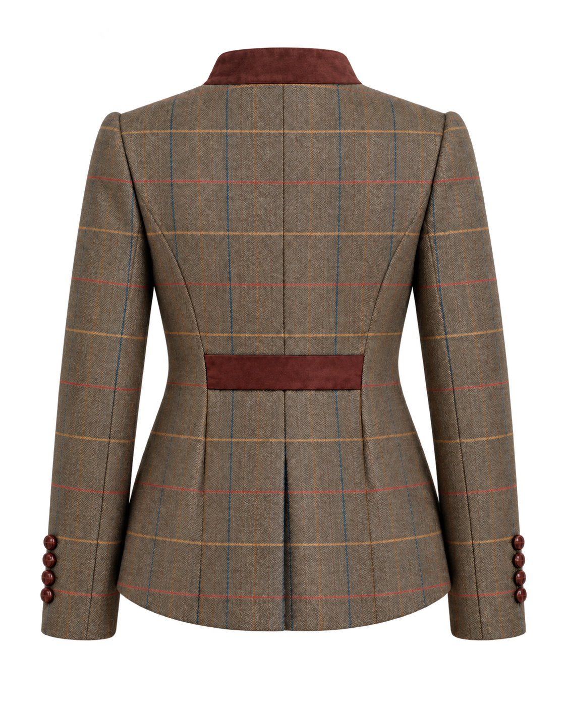 Austriaca Gstaad de tweed verde, cachemir y lana, vista de espalda — VALRIC