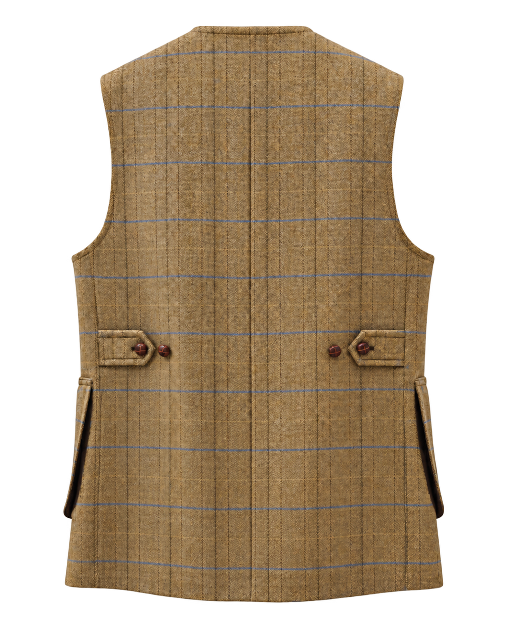 Tiradora de hombre en tweed camel, cachemir y lana, vista de espalda — VALRIC