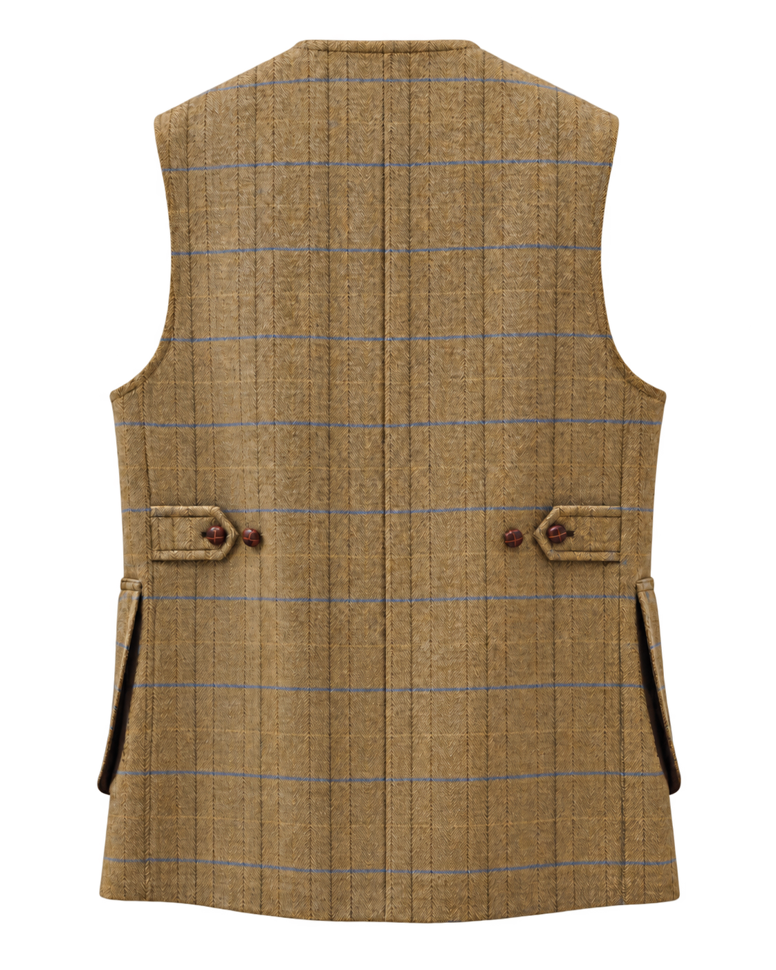 Tiradora de hombre en tweed camel, cachemir y lana, vista de espalda — VALRIC