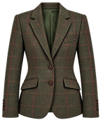 Chaqueta Roma de lana en tweed verde, vista frontal — VALRIC