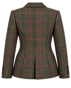 Chaqueta Roma de lana en tweed verde, vista de espalda — VALRIC