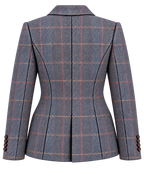 Veste Londres en tweed violet, cachemire et laine, vue de dos — VALRIC