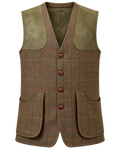 Tiradora de hombre Gstaad en tweed verde, cachemir y lana, vista frontal — VALRIC