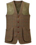 Tiradora de hombre Gstaad en tweed verde, cachemir y lana, vista frontal — VALRIC