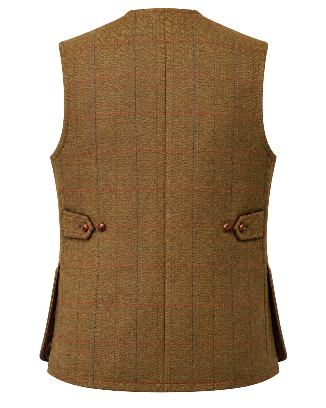 Tiradora de hombre Chelsea en tweed marrón, cachemir y lana, vista de espalda — VALRIC