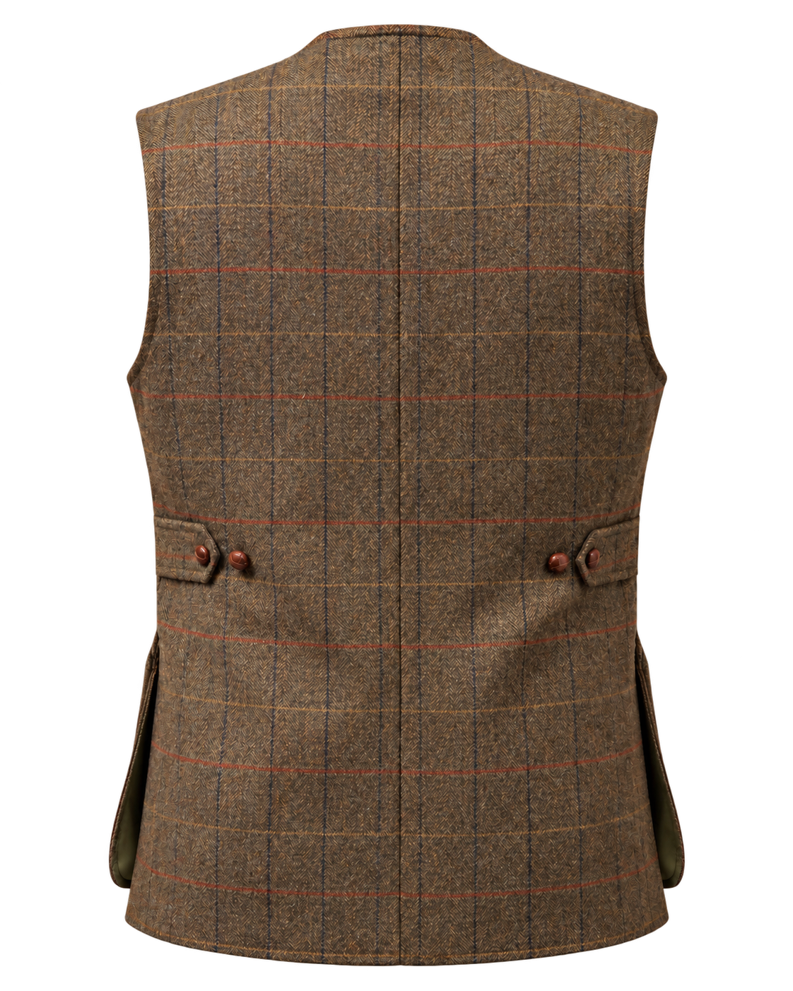 Tiradora de hombre Gstaad en tweed verde, cachemir y lana, vista de espalda — VALRIC