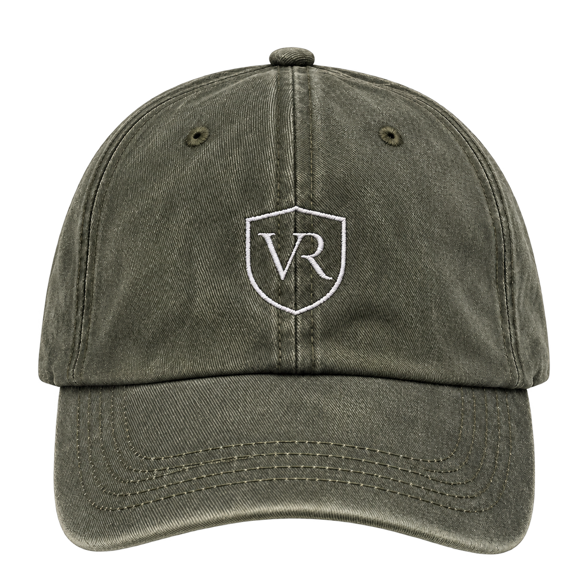 Gorra VALRIC verde de algodón con el escudo bordado, vista frontal