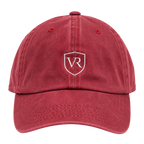 Gorra VALRIC roja de algodón con el escudo bordado, vista frontal