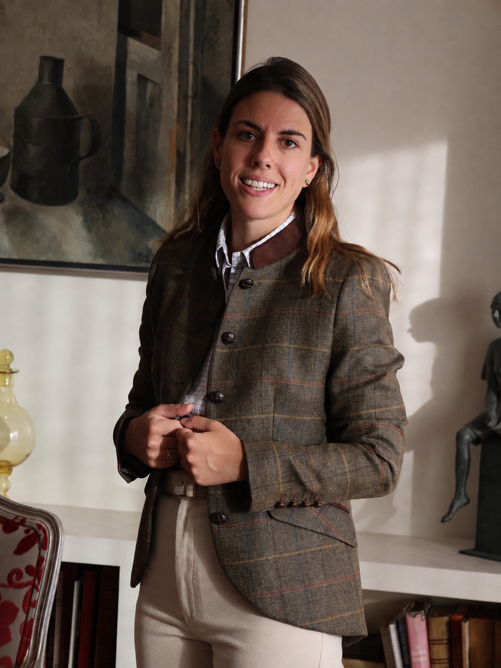 Gstaad Austrian jacket in cashmere and wool, front view — VALRIC